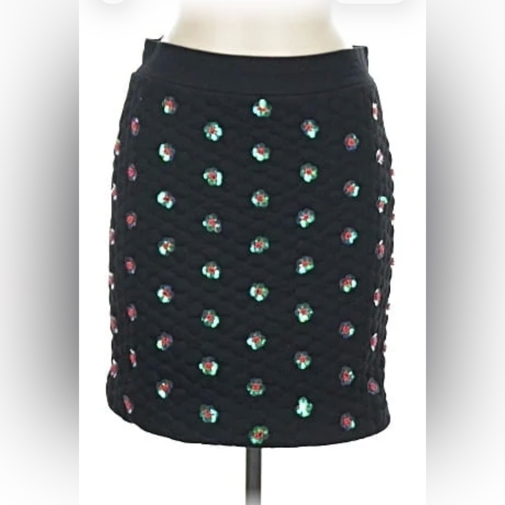 Opening Ceremony Black Skirt with Colorful Floral Accents M